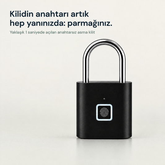 Parmak İzi Kilit – Şarjlı Anahtarsız Akıllı Asma Kilit, USB’li Güvenlik Kilidi